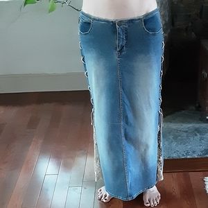 Vintage Denim Maxi Skirt